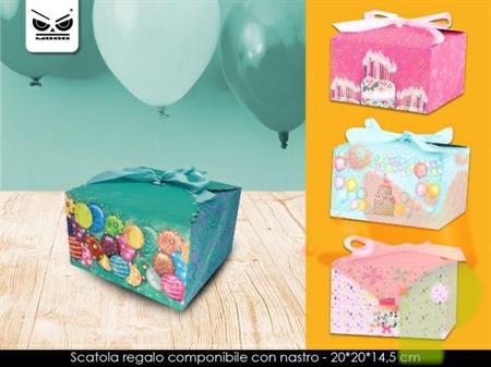 SCATOLA REGALO CON NASTRO 20X20X14,5 CM