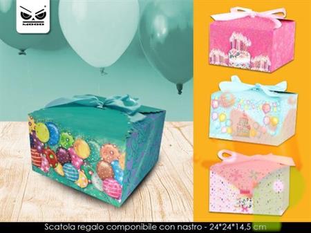 SCATOLA REGALO CON NASTRO 31X31X16 CM