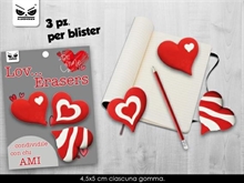 SET GOMME FORMA CUORE 3 PZ