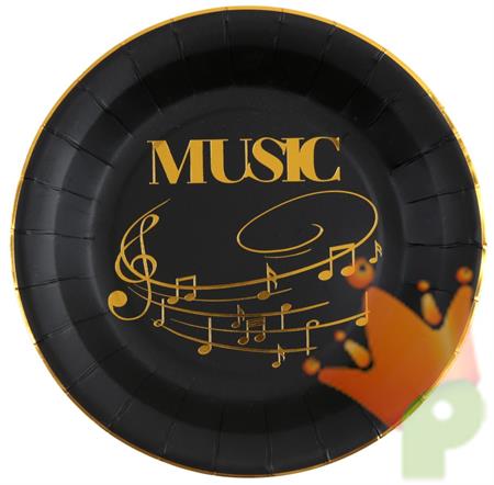 PIATTI 23 CM MUSIC NERO 10 PZ