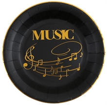 PIATTI 23 CM MUSIC NERO 10 PZ