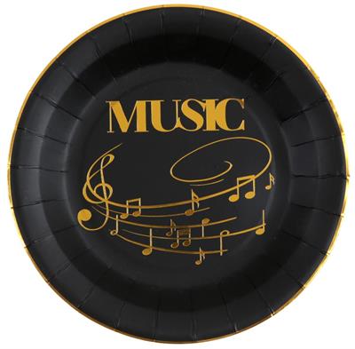 PIATTI 23 CM MUSIC NERO 10 PZ
