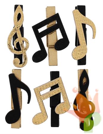 MOLLETTE SEGNAPOSTO NOTE MUSICALI NERO/ORO 6 PZ