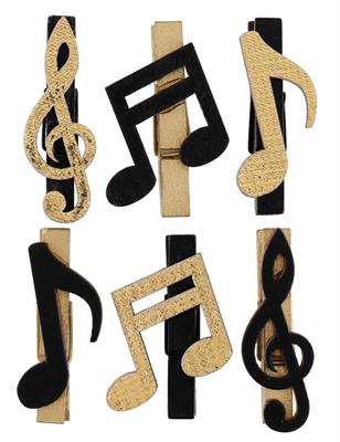 MOLLETTE SEGNAPOSTO NOTE MUSICALI NERO/ORO 6 PZ