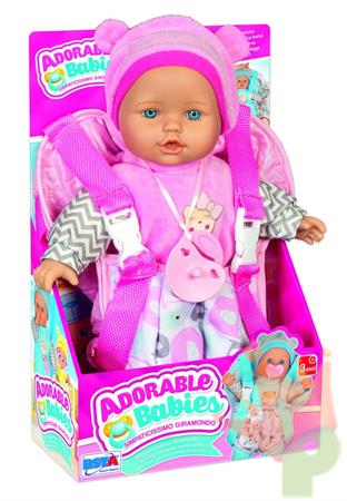 BAMBOLA ADORABLE BABIES CON ZAINETTO GIRAMONDO