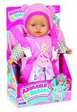 BAMBOLA ADORABLE BABIES CON ZAINETTO GIRAMONDO