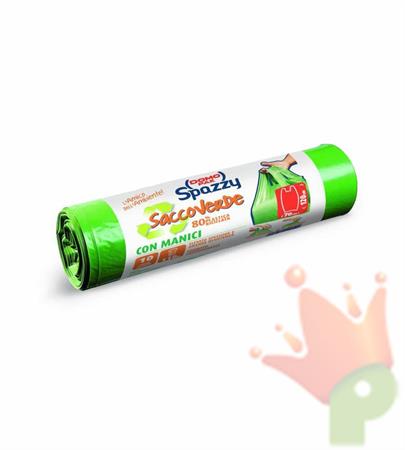 SACCOVERDE CON MANICI 70X120CM 110LT 10PZ