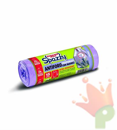 SACCHETTI ANTIFORO CON MANICI 28LT LAVANDA 15PZ