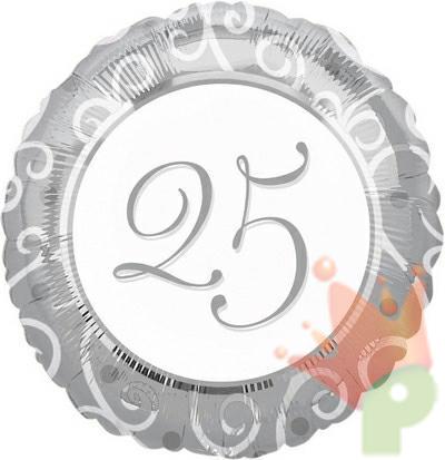 PALLONCINO MYLAR 18INCH 25° ANNIVERSARIO