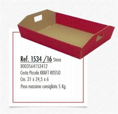 CESTA IN CARTONE ONDA ROSSA 31X24,5X6CM  max 5 kg