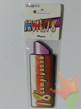 BIGLIETTI 18° COMPLEANNO 10 PZ ROSSETTO 2987