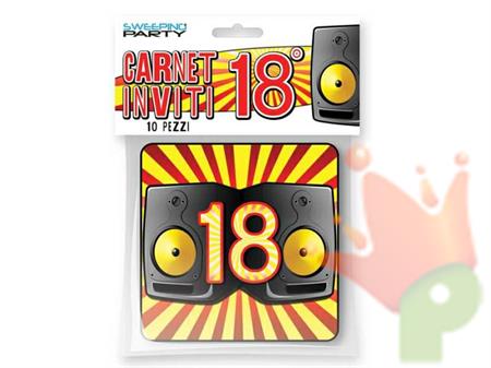 BIGLIETTI 18° COMPLEANNO 10 PZ CASSE 3007