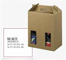SCATOLA PORTABOTTIGLIE 6 POSTI ONDA AVANA 27X18X33 CM