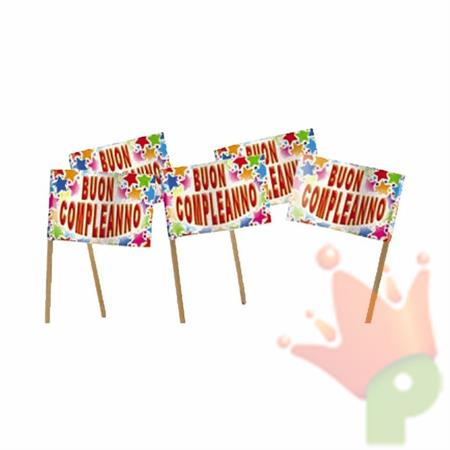 PICKS BANDIERINE BUON COMPLEANNO 50PZ