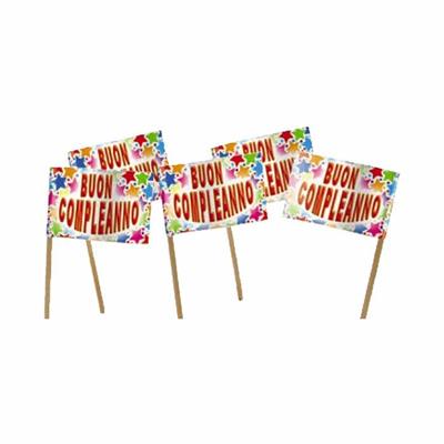 PICKS BANDIERINE BUON COMPLEANNO 50PZ