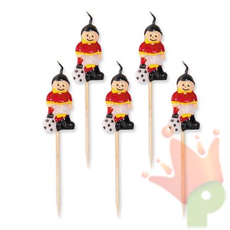 CANDELE CALCIATORI GIALLO/ROSSO PZ5