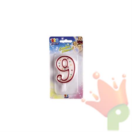 CANDELINA NUMERO 9 ROSSO ZUCCHERINO