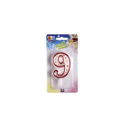 CANDELINA NUMERO 9 ROSSO ZUCCHERINO
