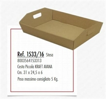 CESTA IN CARTONE ONDA AVANA 31X24,5X6CM max 5 kg