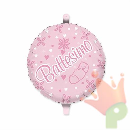PALLONCINO MYLAR 18 BATTESIMO ROSA