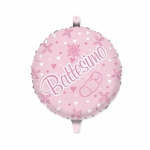 PALLONCINO MYLAR 18 BATTESIMO ROSA