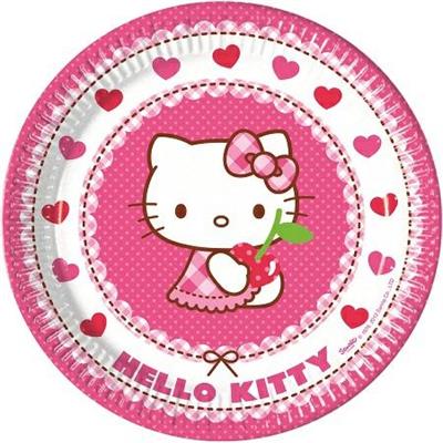 PIATTI 23 CM HELLO KITTY HEARTS 8 PZ