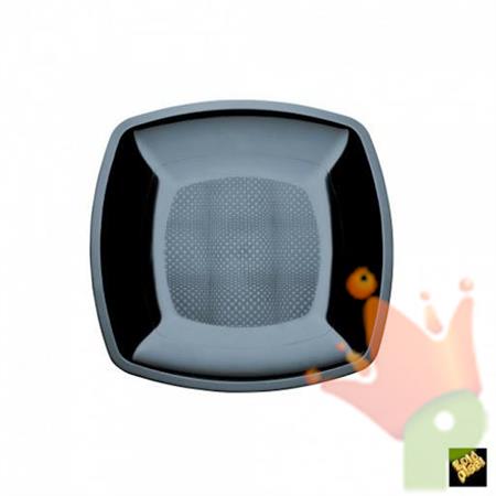 PIATTO PIANO QUADRATO NERO 12PZ