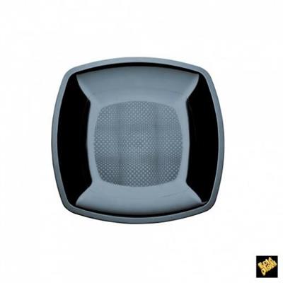 PIATTO PIANO QUADRATO NERO 12PZ