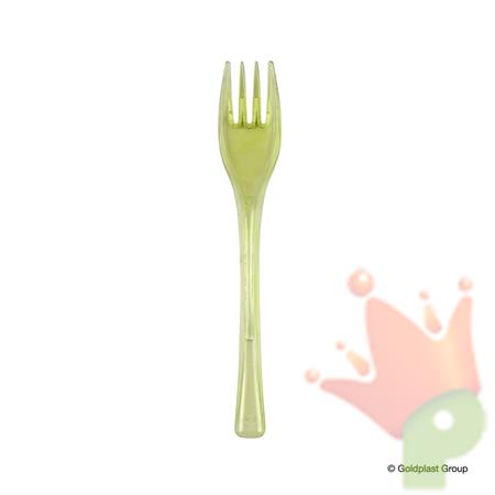 FORCHETTINA DOLCE 14CM FLY VERDE ACIDO TRASPARENTE 50PZ