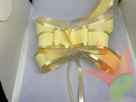 COCCARDE FLOWER TULLE 5322 MM 50 COL 25 AVORIO 25 PZ