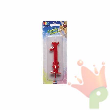 Candelina Rosso n. 1 8cm Rosso