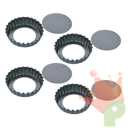 STAMPO PER CROSTATINA CON FONDO REMOVIBILE 4PZ 10 CM TESCOMA