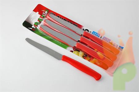 COLTELLO TAVOLA 1MM 11CM ROSSO 6PZ