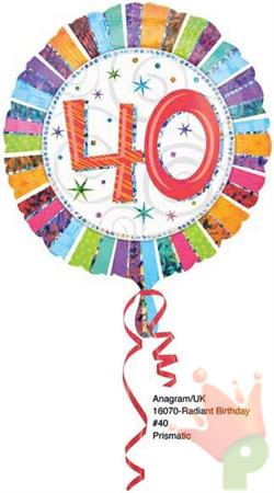 PALLONCINO MYLAR 18INCH BIRTHDAY 40 PRIS