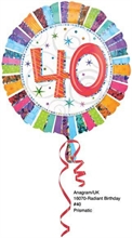 PALLONCINO MYLAR 18INCH BIRTHDAY 40 PRIS