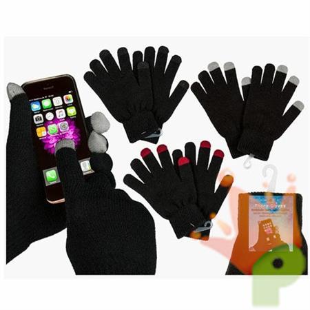 GUANTI NERI PER SMARTPHONE 100% POLIACRILICO 33G TG. UNICA