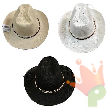 CAPPELLO COW BOY RETATO COLORI NERO BIANCO E BEGIE
