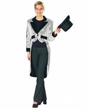 COSTUME FRAC PAIETTATO GIACCA ARGENTO TG. 40-42