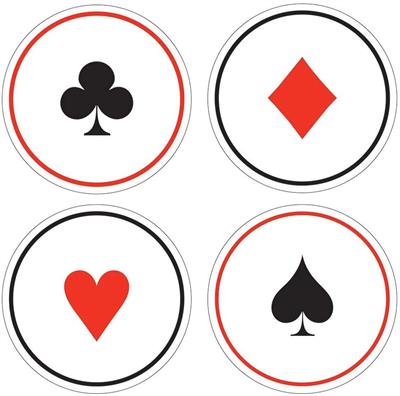 Sotto Bicchiere Carta Poker da 6pz Sotto Bicchiere in Carta Tema