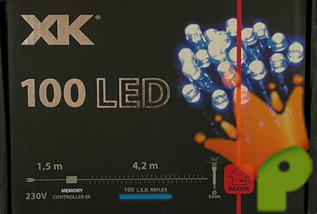 CATENA DI LUCI 100 LED BLU/8G 4,2M/5MM CAVO/V INT.IP20