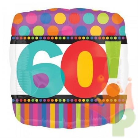 PALLONCINO MYLAR 18INCH 60TH BIRTHDAY