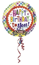 PALLONCINO MYLAR 28INCH SINGING BALLOON HAPPY BIRTHDAY