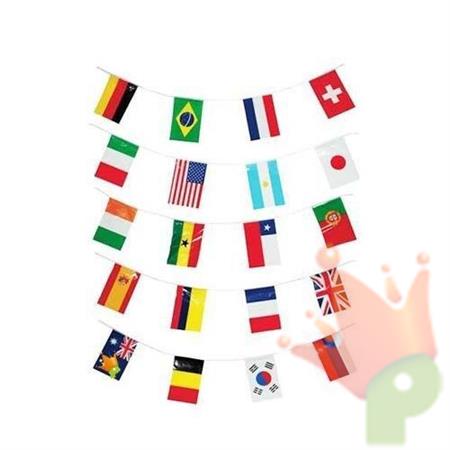GHIRLANDA BANDIERE PAESI 7 MT 20 BANDIERINE