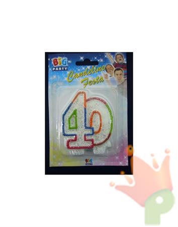 Candela 40anni Con Glitter