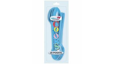 CUCCHIAI 18CM AZZURRI 20PZ