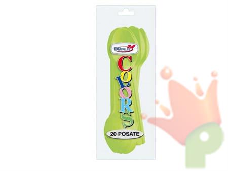 CUCCHIAI 18CM VERDE ACIDO 20PZ