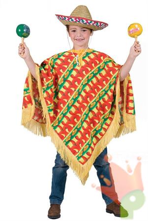COSTUME PONCHO MESSICANO BAMBINO ANNI 5-6