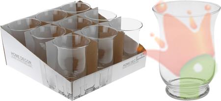 VASO PORTA CANDELA VETRO 15CM.