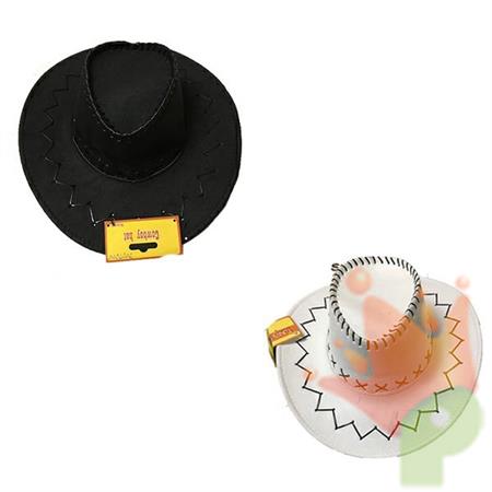 CAPPELLO COW BOY RIGIDO COLORI ASS NERO BIANCO ROSSO