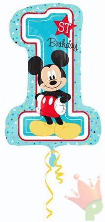 PALLONCINO SUPERSHAPE MICKEY 1° COMPLEANNO 48X71CM
